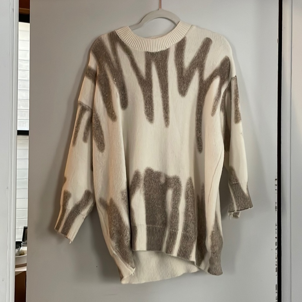 Verge girl cream and brown sweater